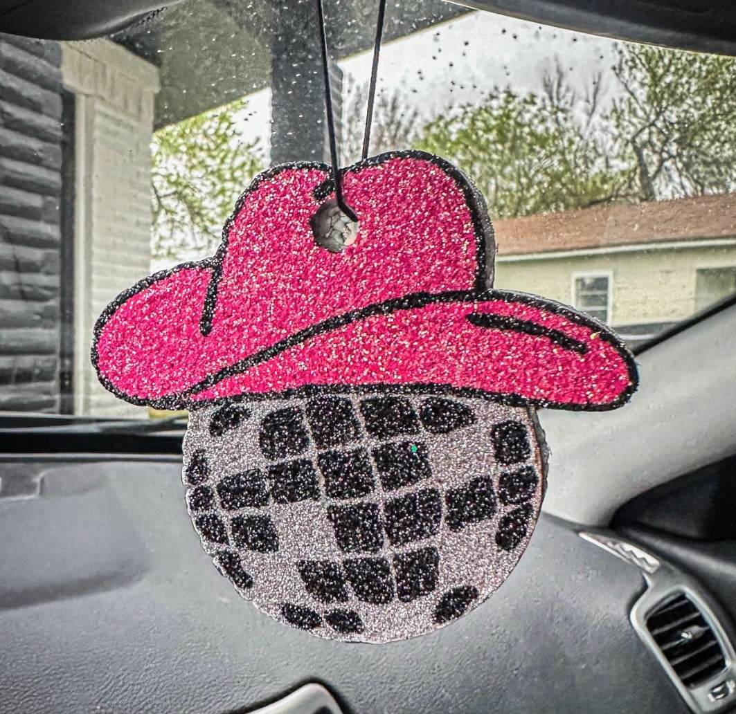 Pink & Black Disco Cowboy Car Freshie
