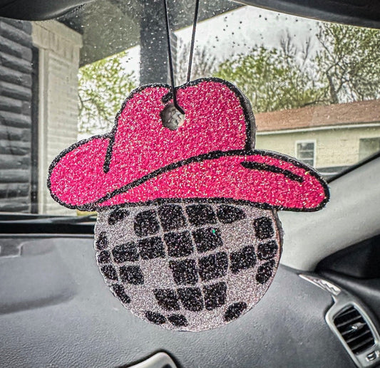 Pink&Black Disco Cowboy Car Freshie